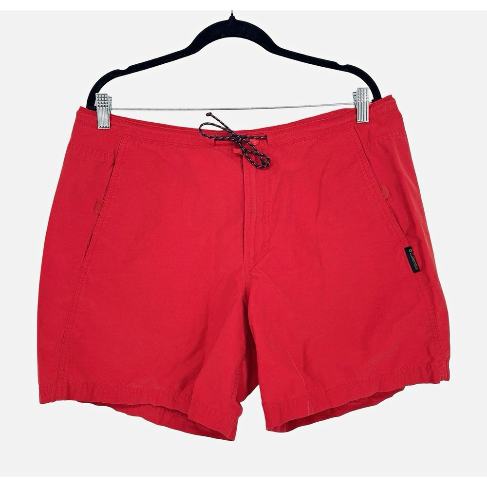 Columbia Womens XL Red Board Shorts Swim Trunks Drawstring Outdoors Beach Y2K